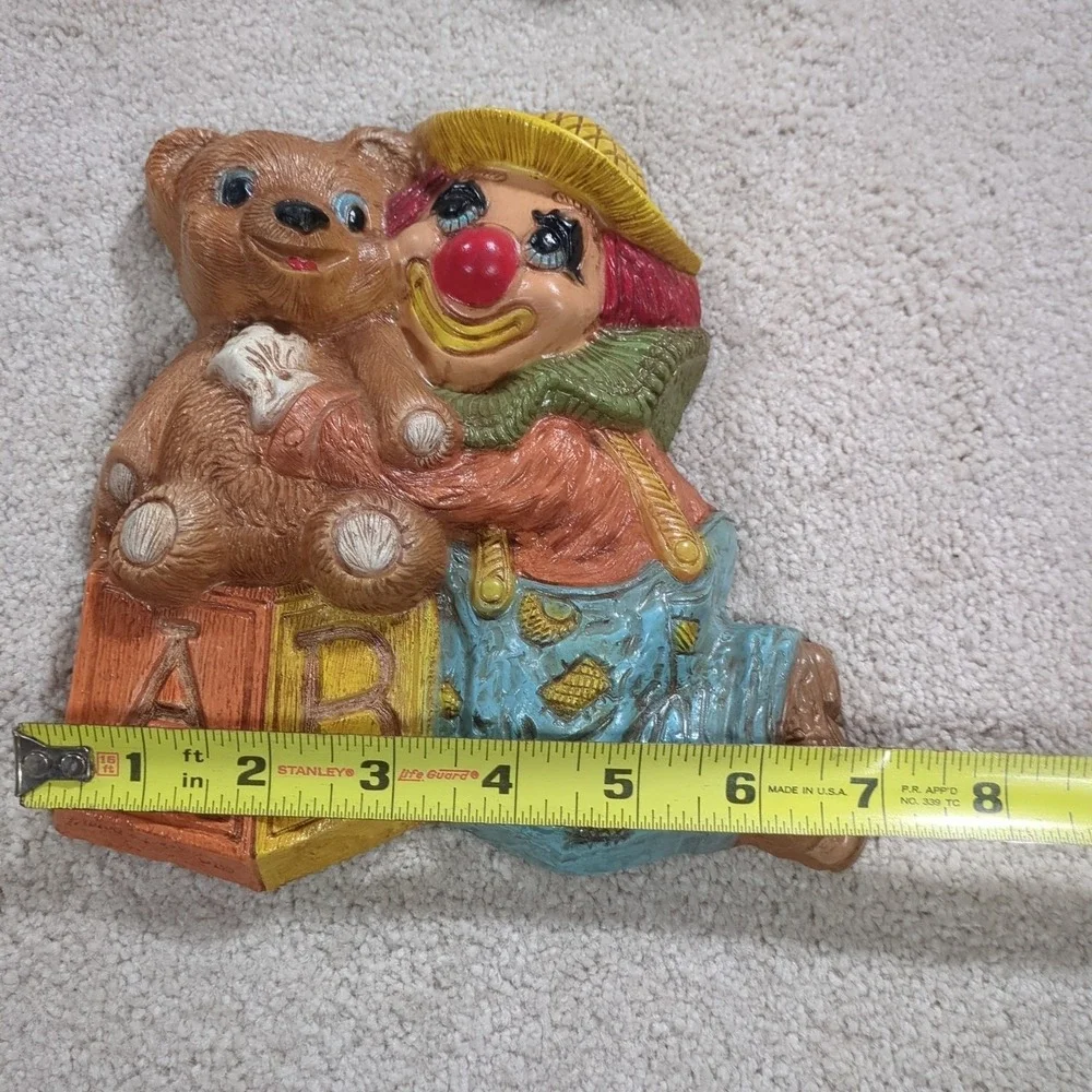 Foam Craft 1970s 2 Rocking Horses & Bear Patchwork & Clown Wall‎ Hanging Nursery